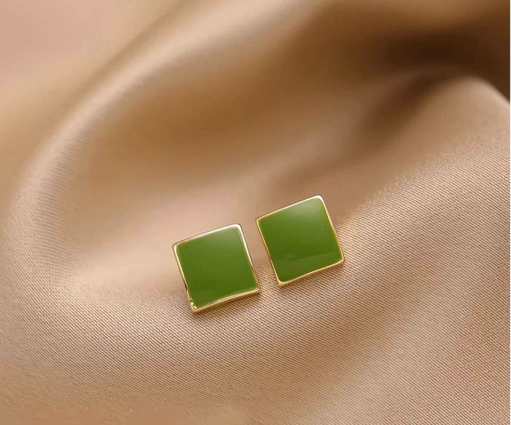 Emerald Geo Earrings