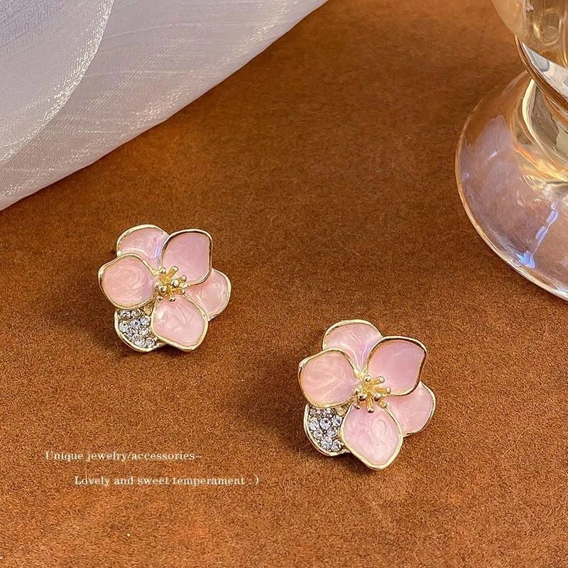 Blush Bloom Floral Stud Earrings
