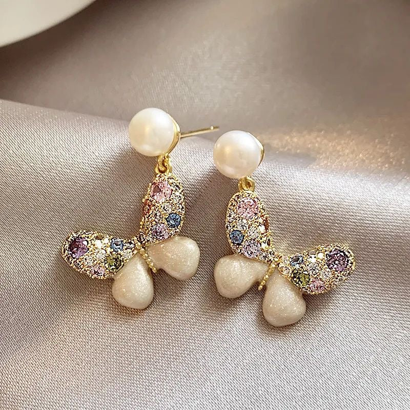 Pearl Butterfly Luxe Earrings