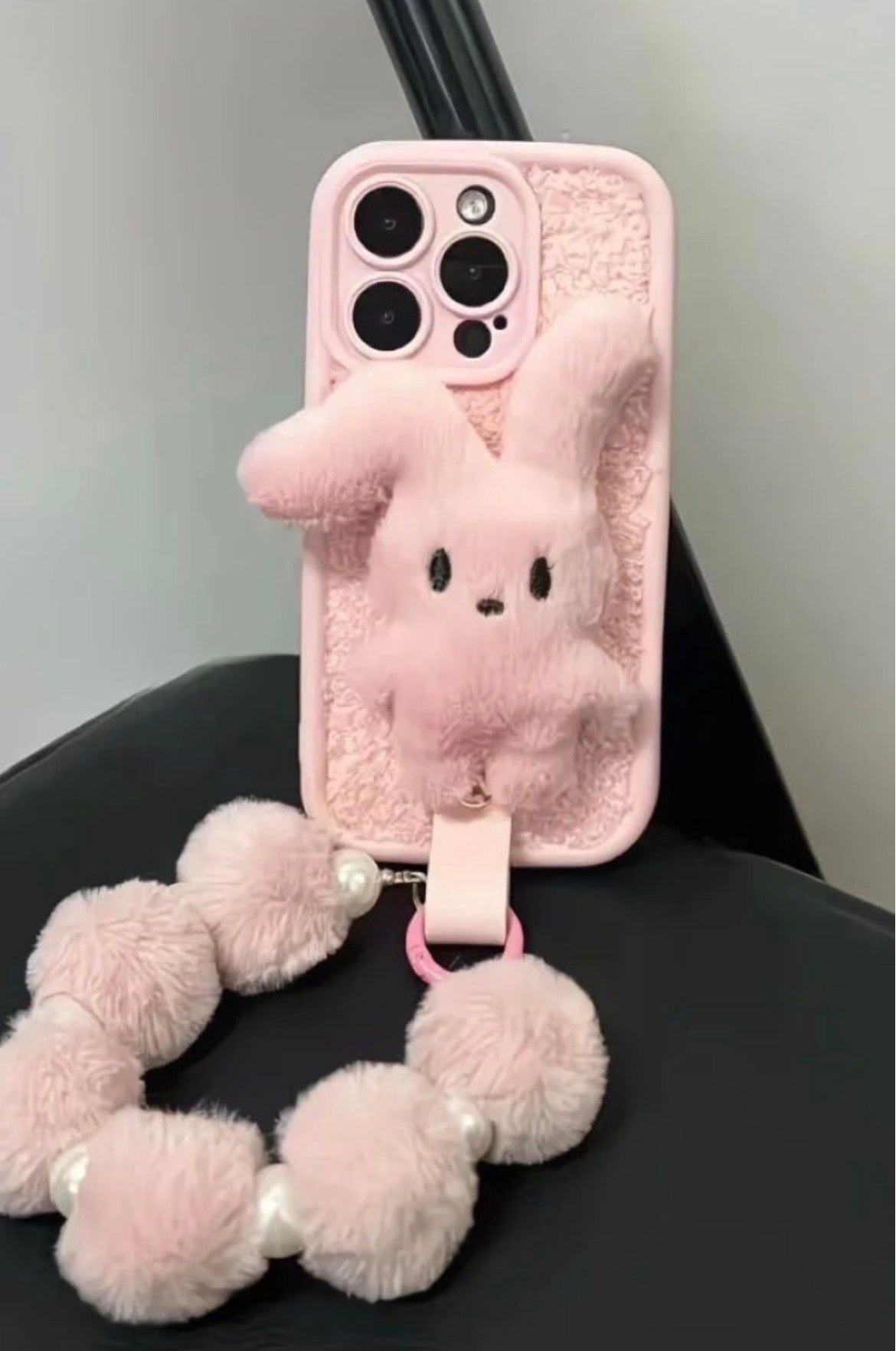 3D Plush Bunny Sherpa Case