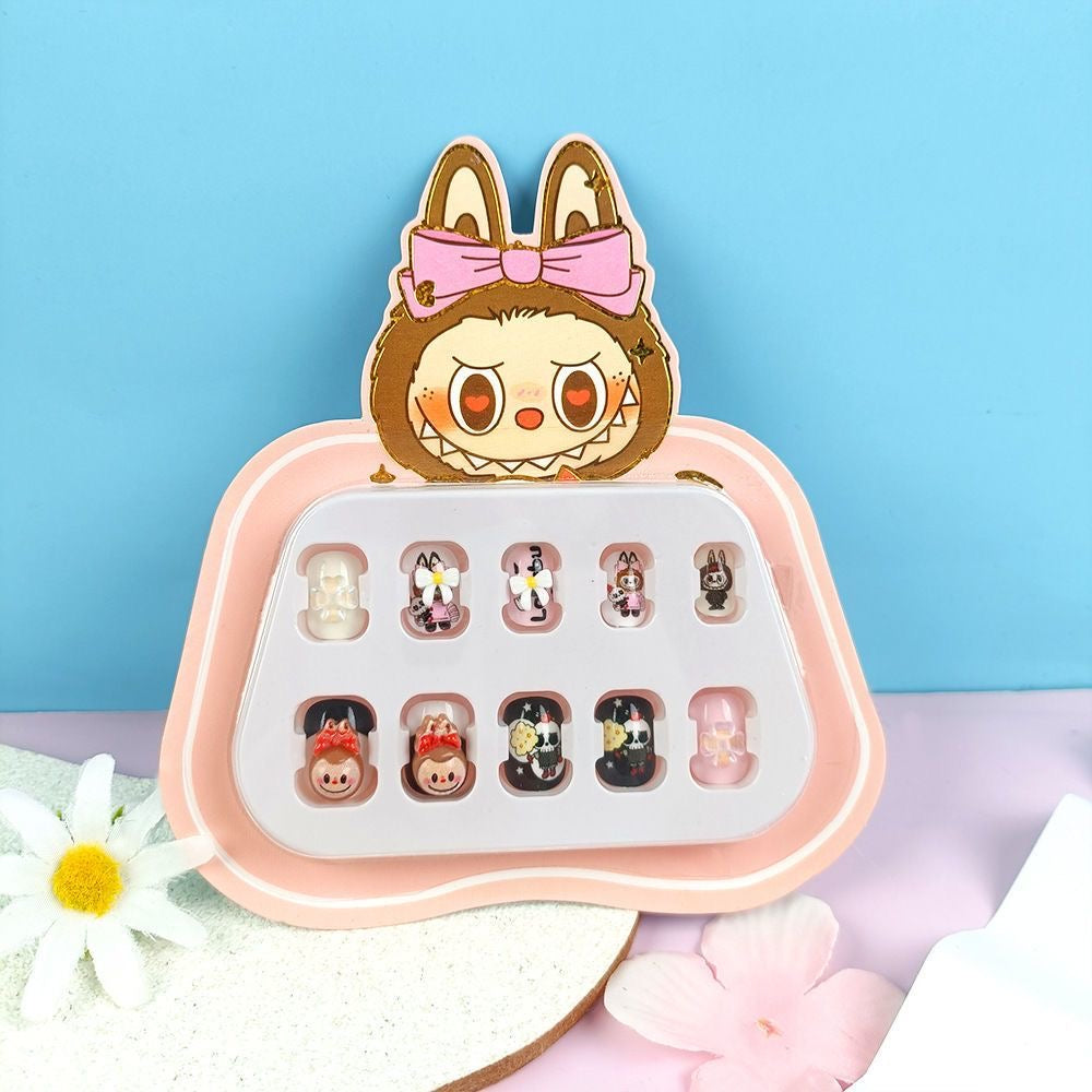 Labubu Cartoon Press-On Nails – Kawaii Cute Nail Set