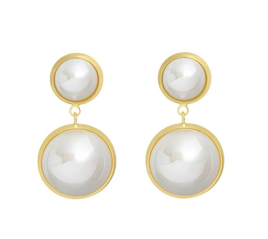 Celestial Double Pearl Drops Earrings