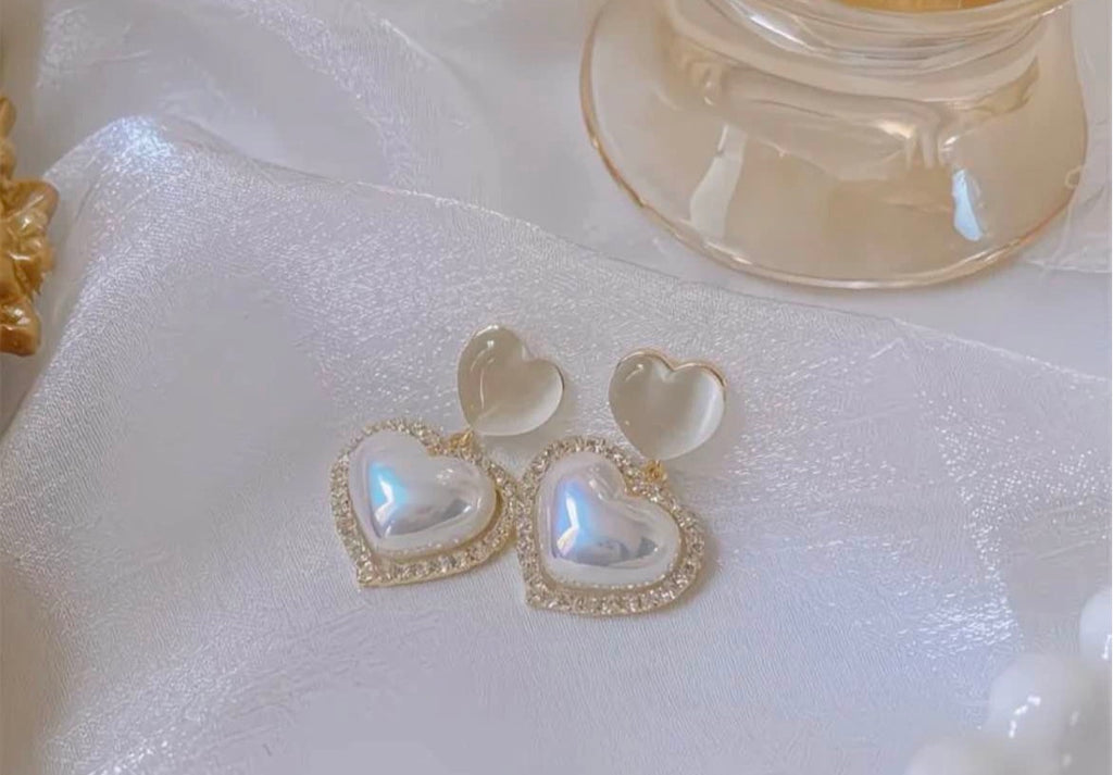 Crystal Halo Heart Earrings
