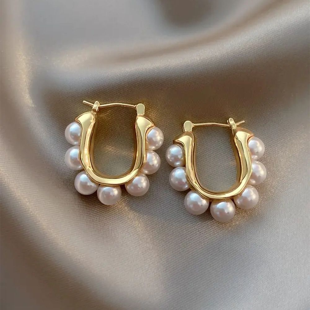 Pearl Halo Hoop Earrings