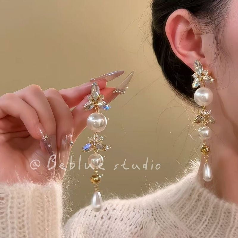 Royal Pearl Cascade Earrings