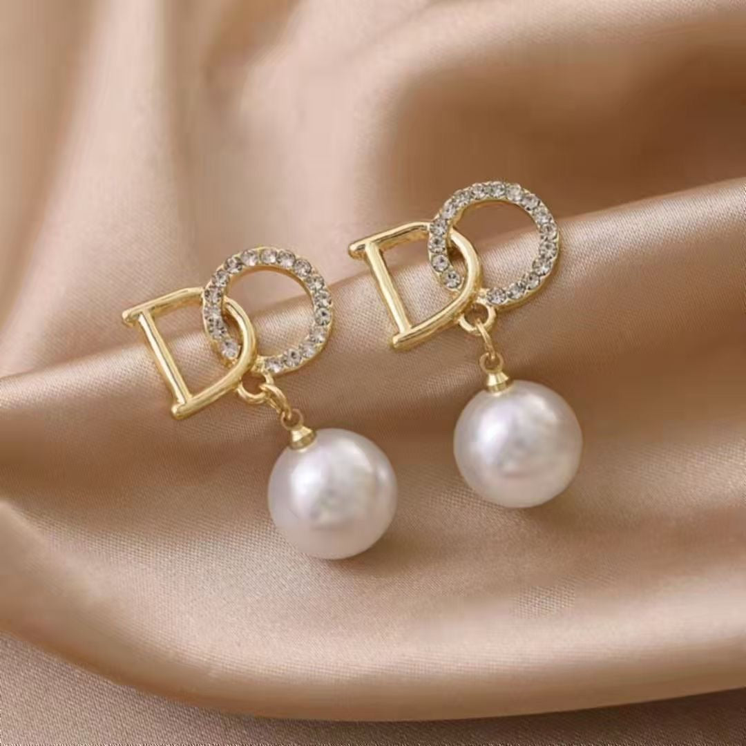 Pearl Luxe Initial Earrings