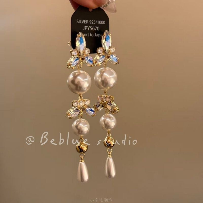 Royal Pearl Cascade Earrings