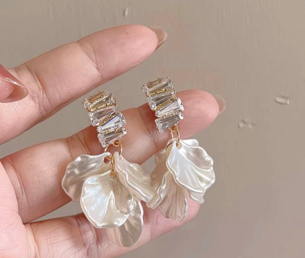 Silver Seraphina Petal Earrings