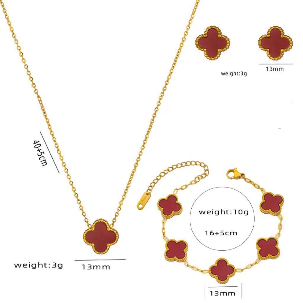 Crimson Clover Luxury Jewelry Set