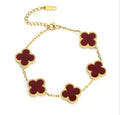 Luxury Red Clover Charm Bracelet