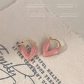 Blush Heart Hoop Earrings