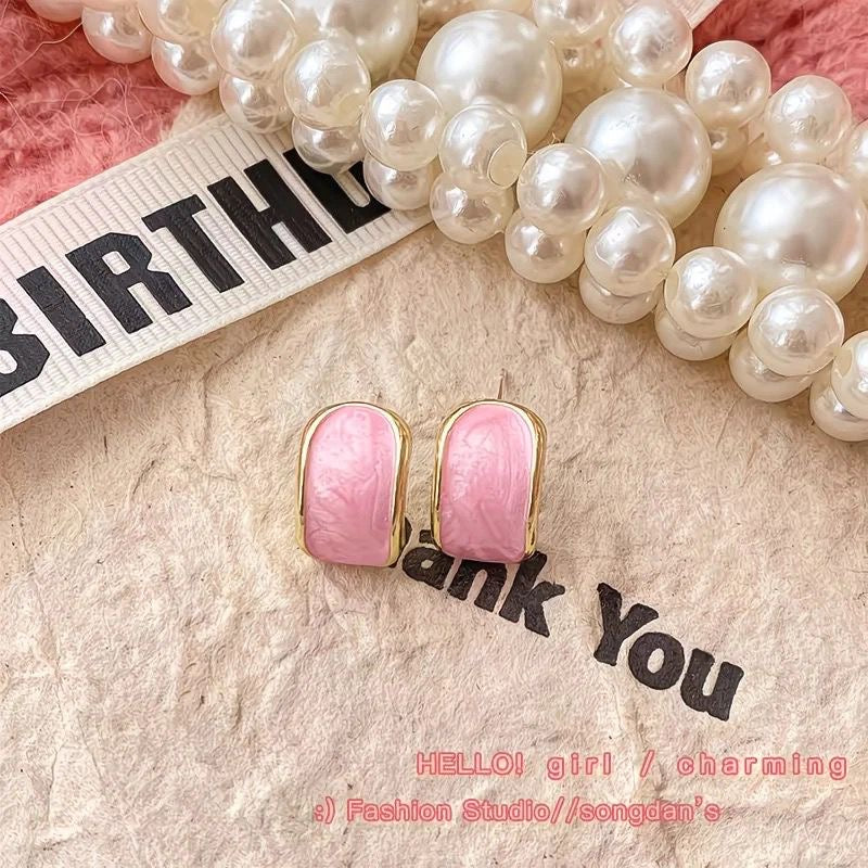 Blush Aura Stud Earrings