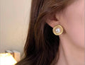 Golden Vortex Pearl Earrings