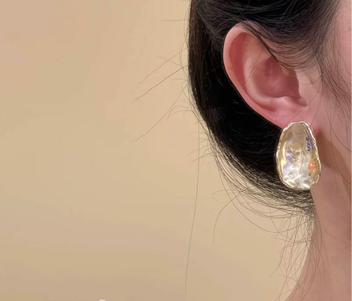 Golden Meadow Shell Earrings