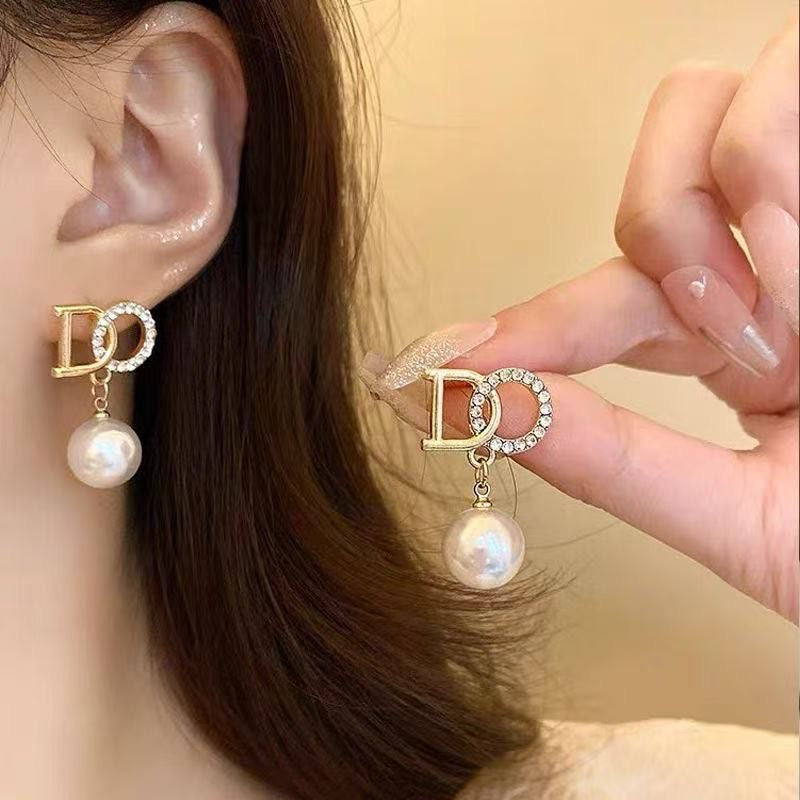 Pearl Luxe Initial Earrings