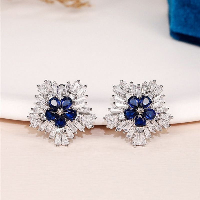 Royal Sapphire Bloom Earrings