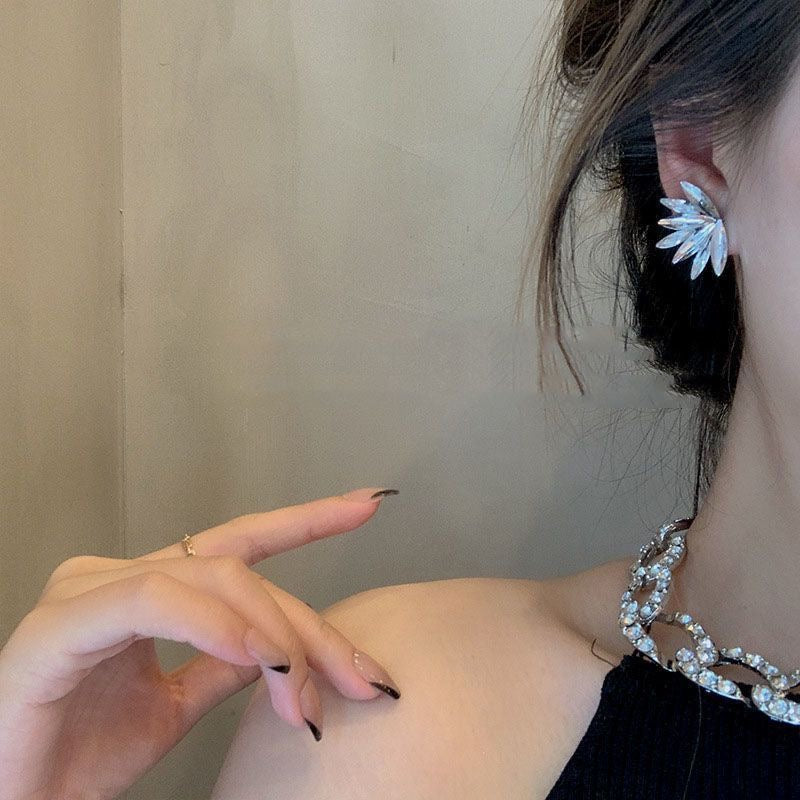 Crystal Wings Asymmetrical Earrings