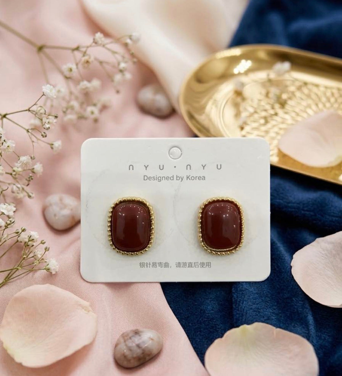 Victorian Crimson Medallion Studs