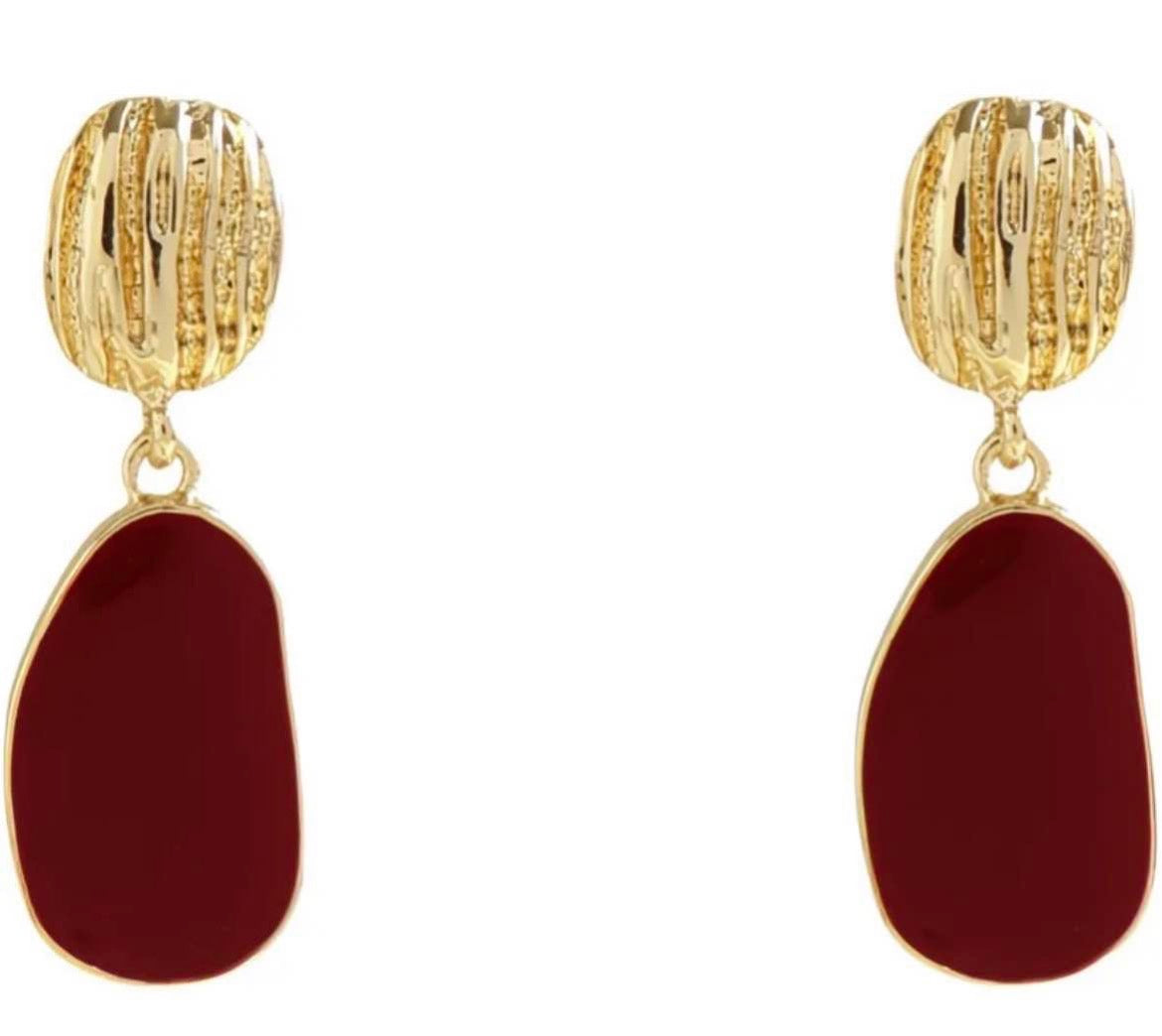 Abstract Crimson Pebble Drops