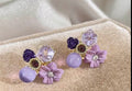 Violet Velvet & Crystal Earrings