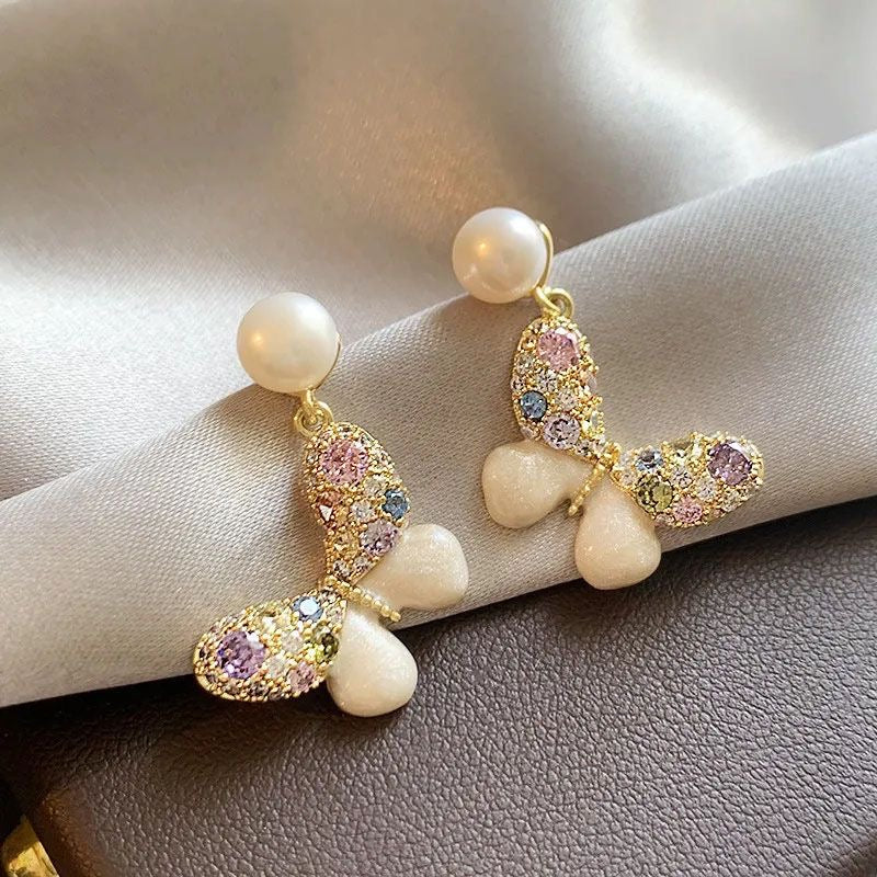 Pearl Butterfly Luxe Earrings