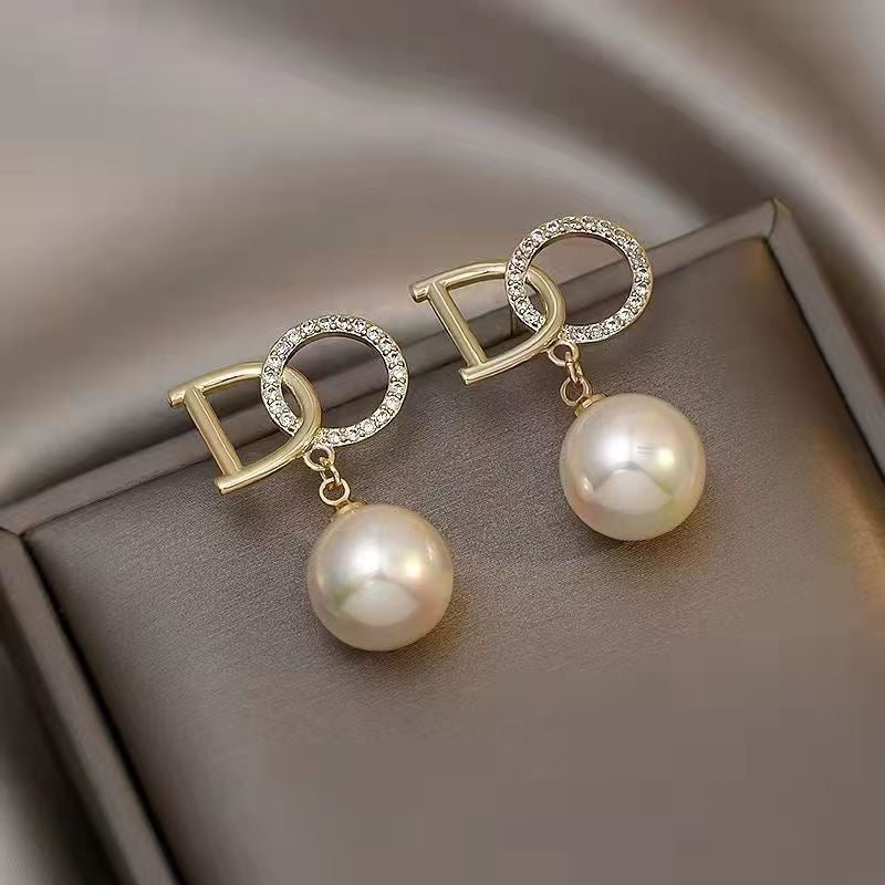 Pearl Luxe Initial Earrings