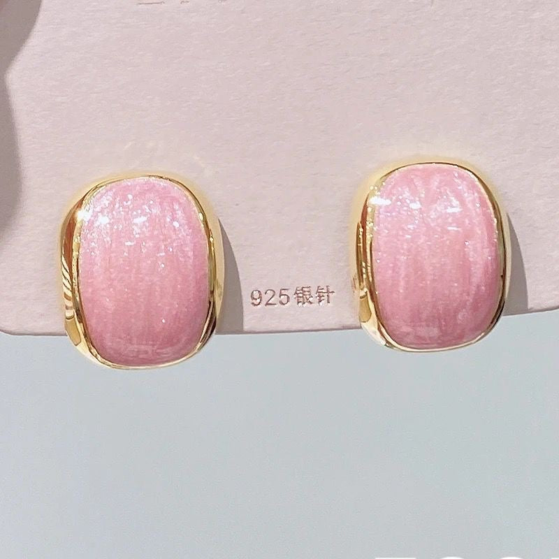 Blush Aura Stud Earrings