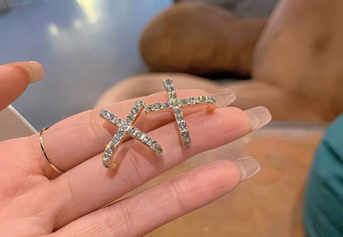 Radiant X-Link Crystal Earrings