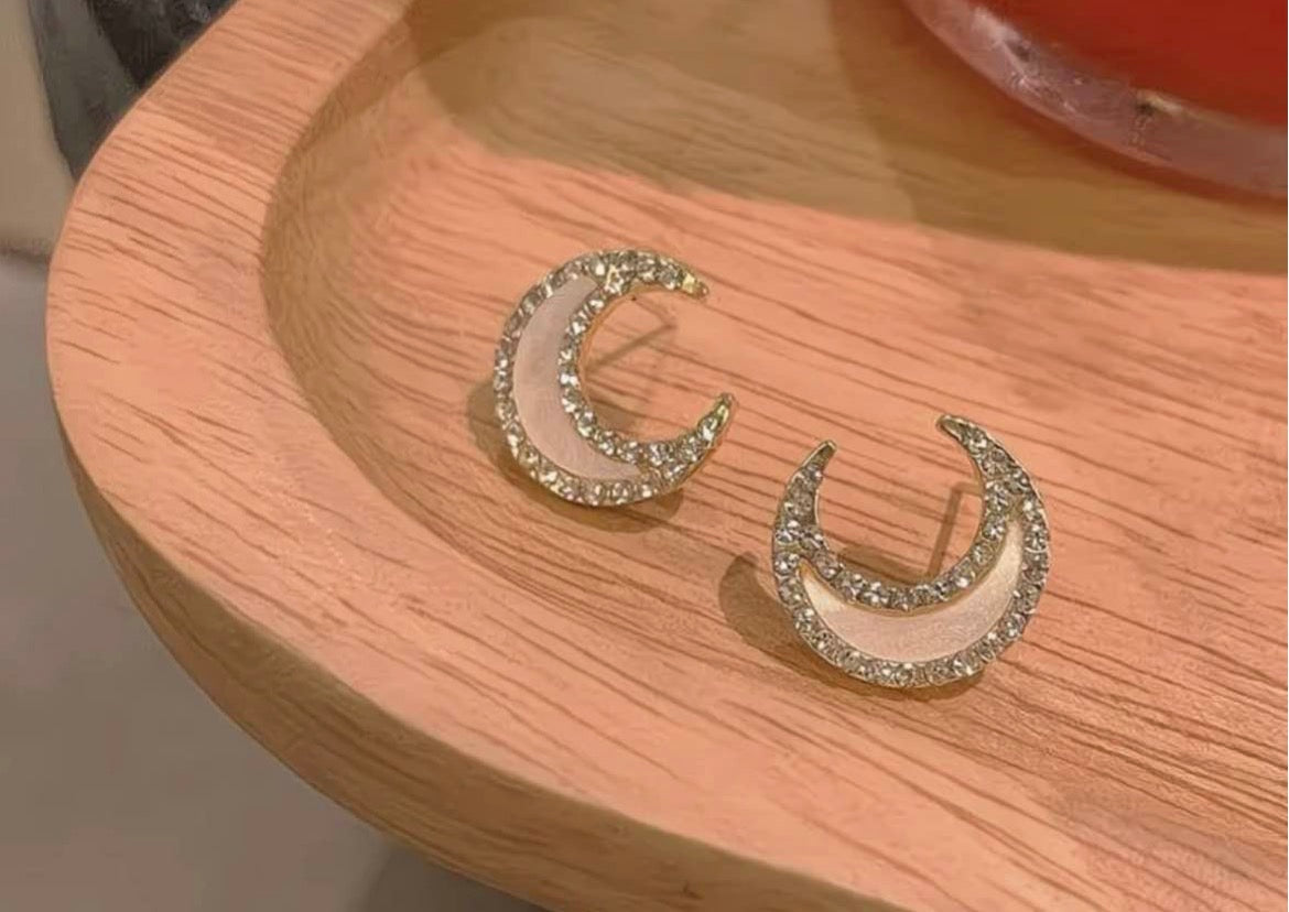 Lunar Glow Crescent Earrings
