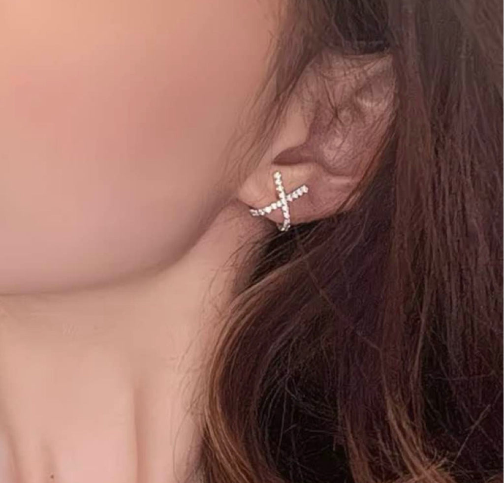 Radiant X-Link Crystal Earrings
