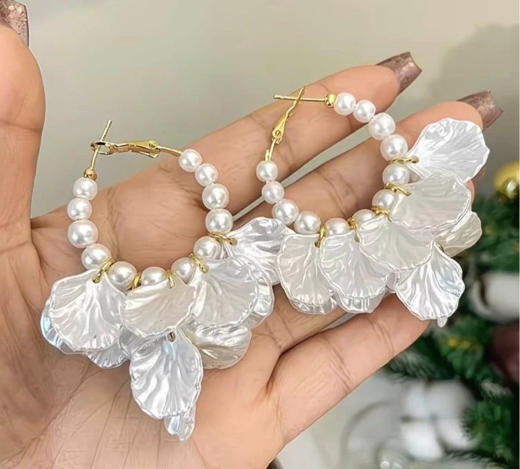 Floral Pearl Petal Earrings