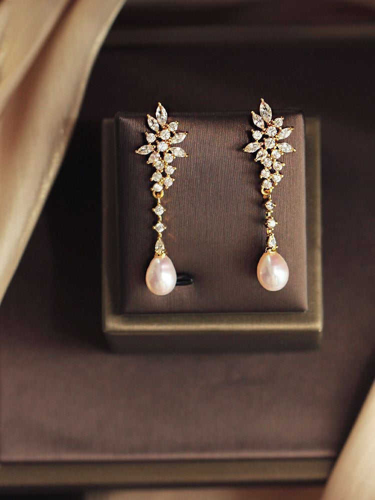 Celestial Pearl Drop Earrings