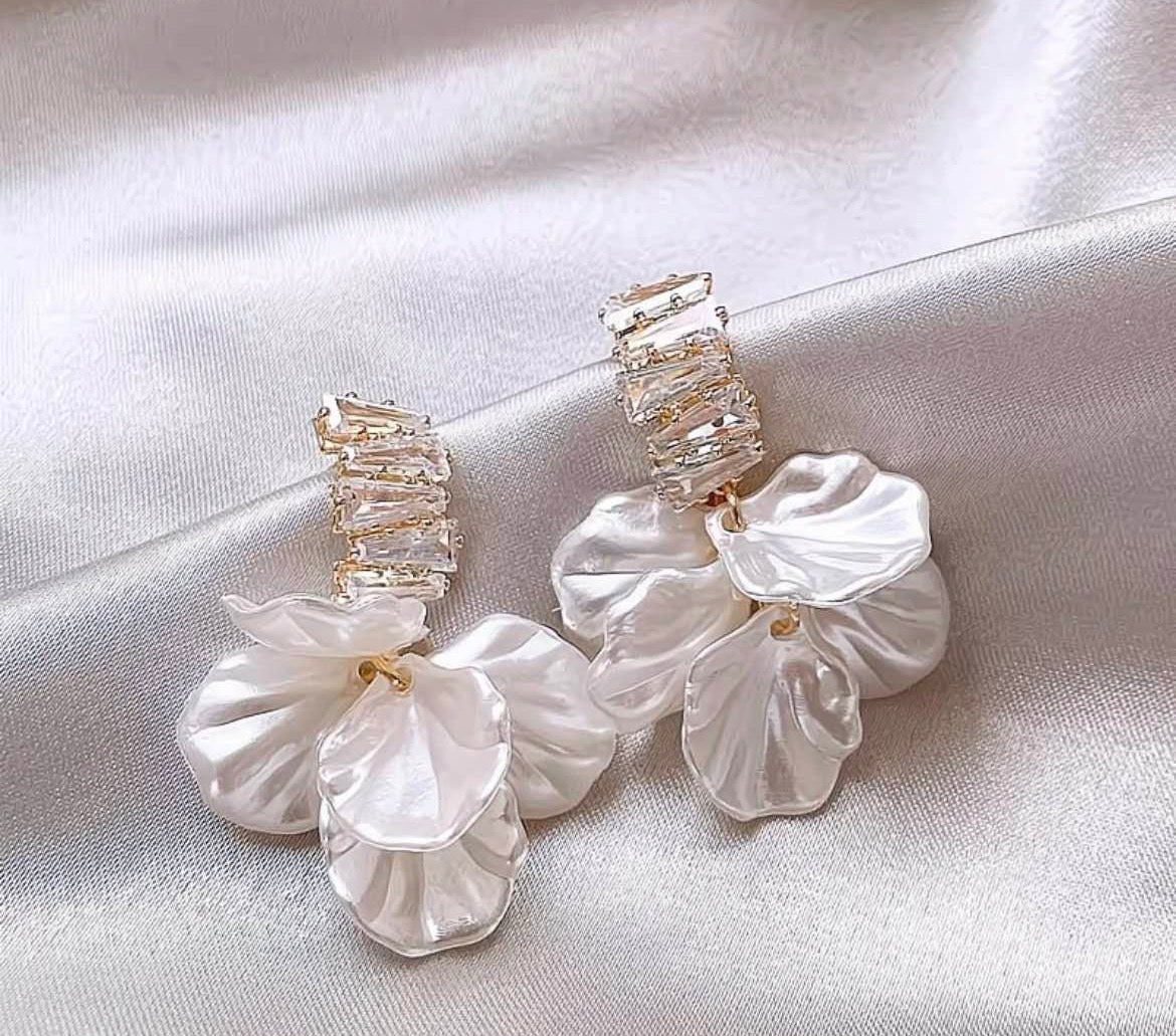 Silver Seraphina Petal Earrings