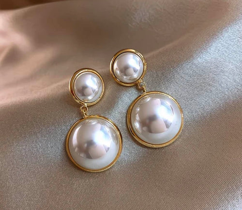 Celestial Double Pearl Drops Earrings