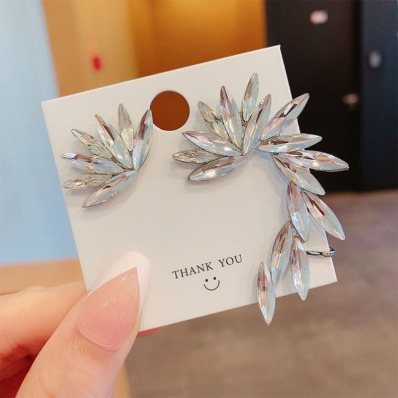 Crystal Wings Asymmetrical Earrings