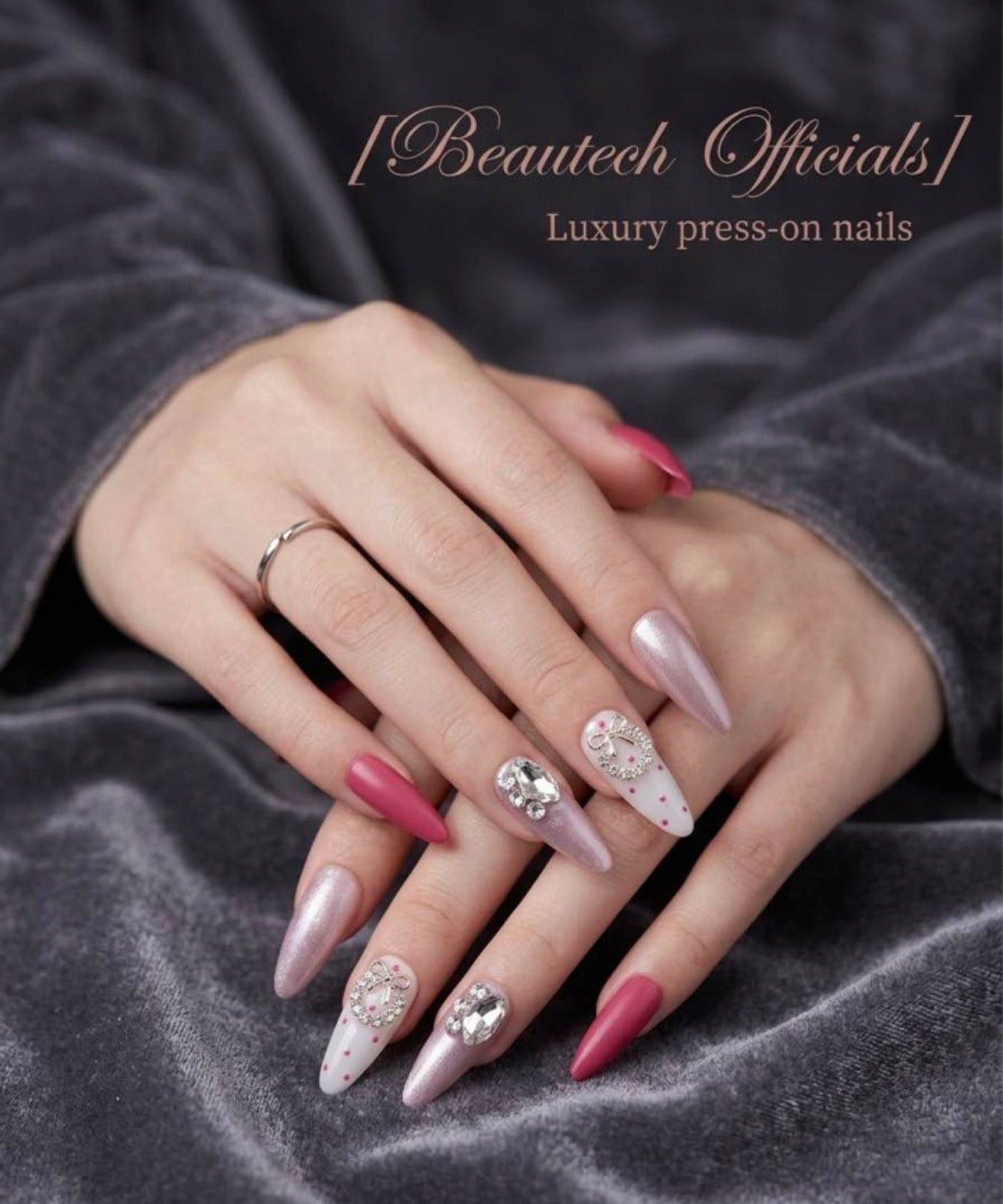 Magenta Glam Nails