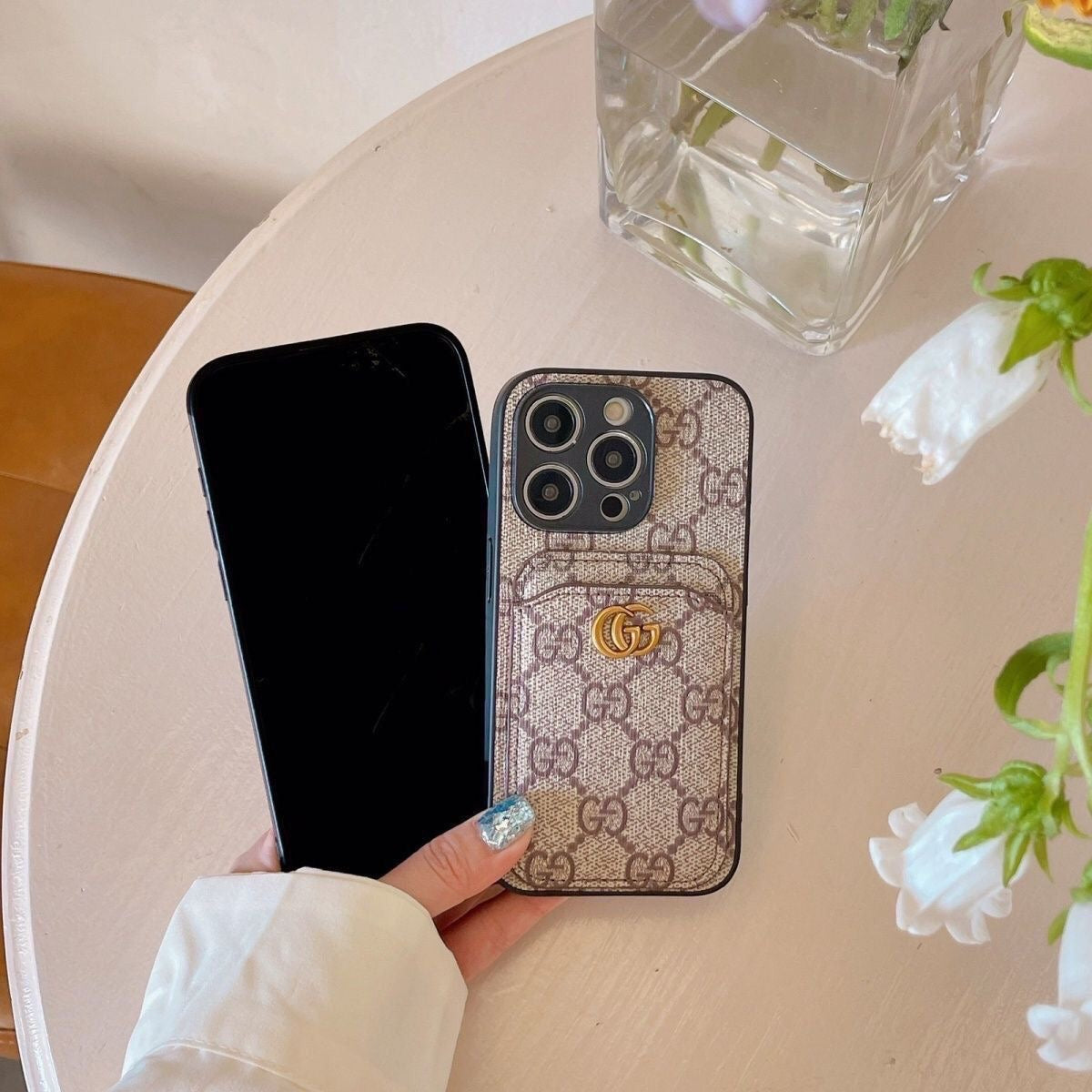Luxury GUCCI Pocket Leather Phone Case