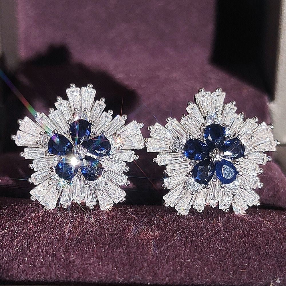 Royal Sapphire Bloom Earrings