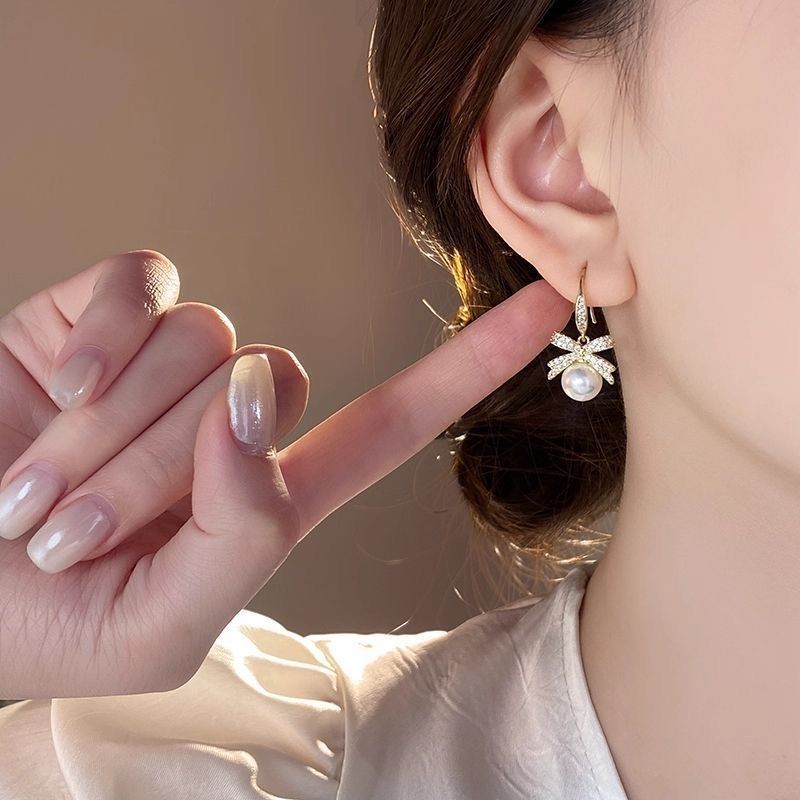Pearl Bow Luxe Earrings