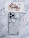 Crystal Bow Pearl Ribbon Case