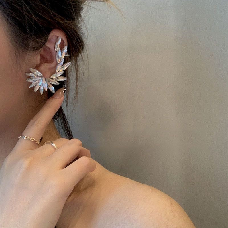 Crystal Wings Asymmetrical Earrings