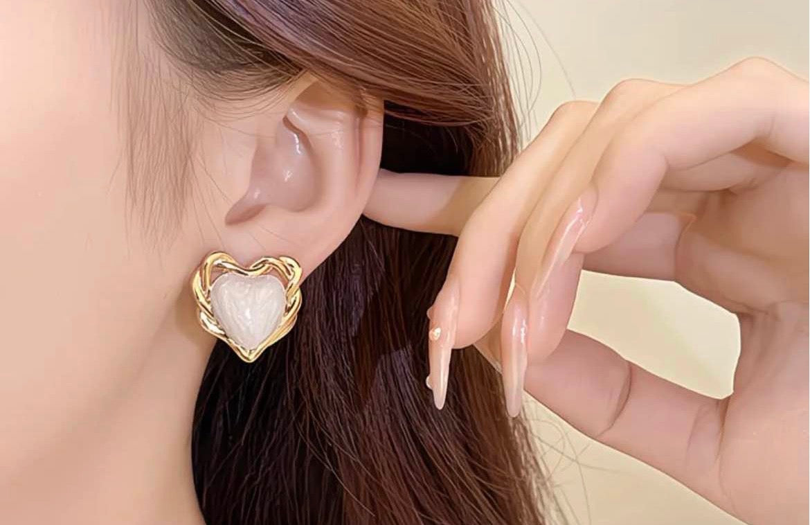 Serene Heart Drop Earrings