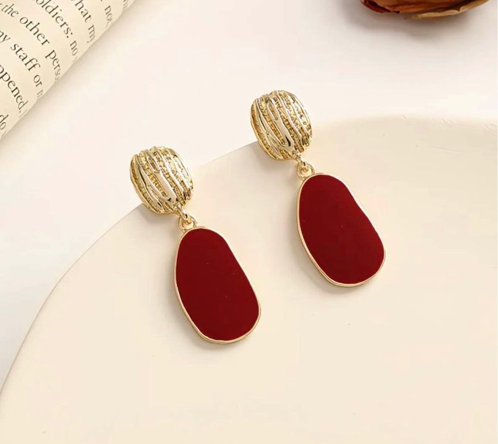 Abstract Crimson Pebble Drops