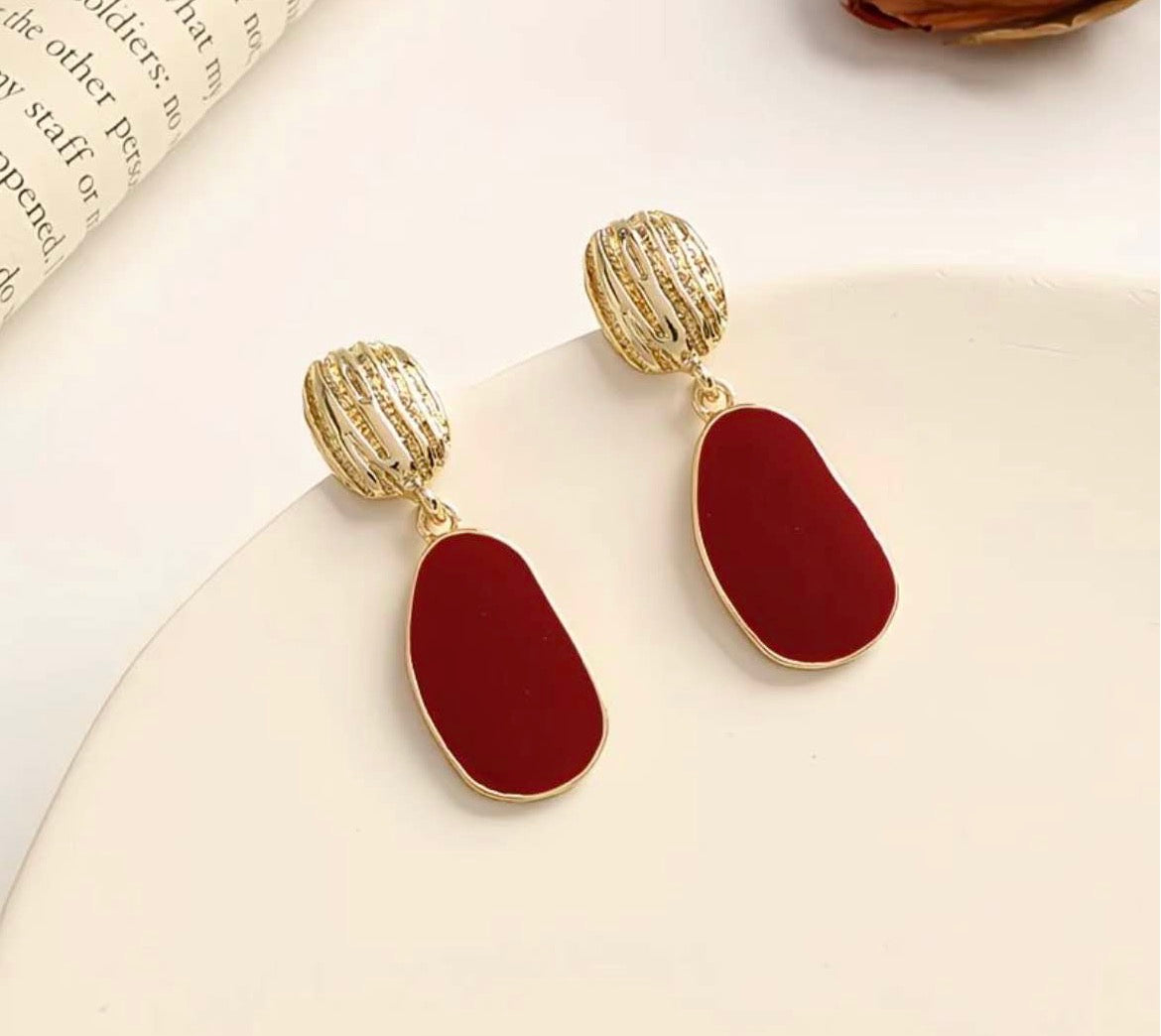 Abstract Crimson Pebble Drops