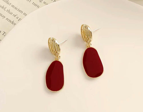Abstract Crimson Pebble Drops