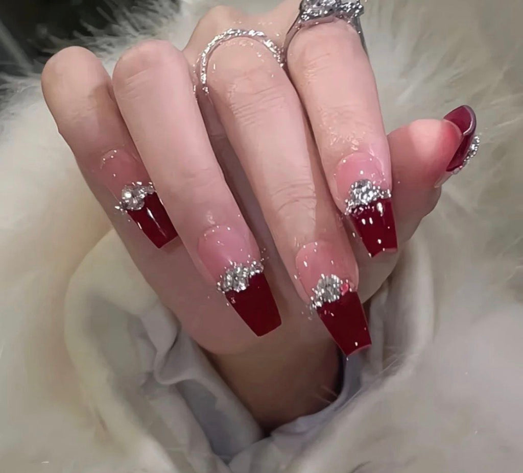 Ruby Glam Press On Nails