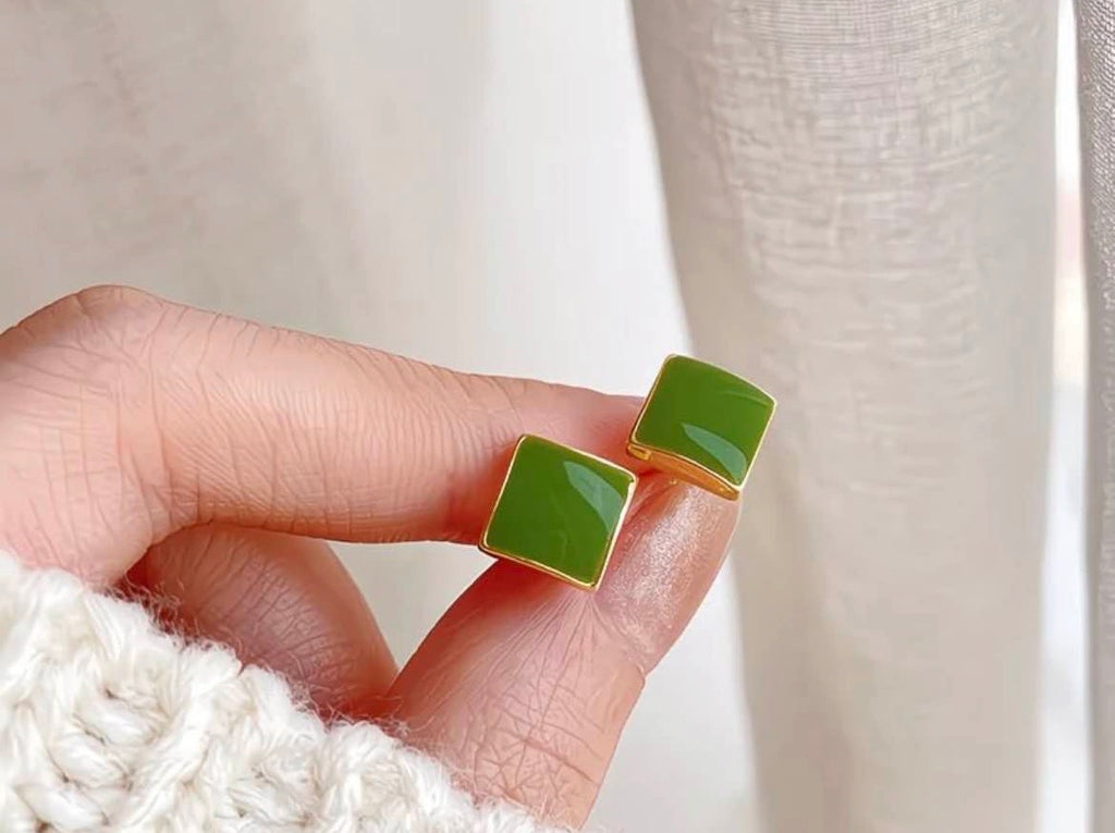 Emerald Geo Earrings