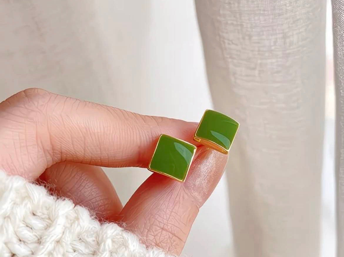 Emerald Geo Earrings