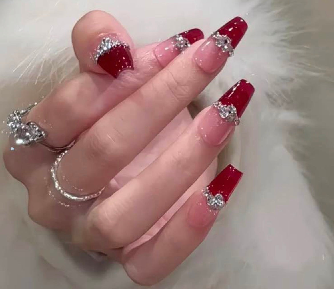 Ruby Glam Press On Nails