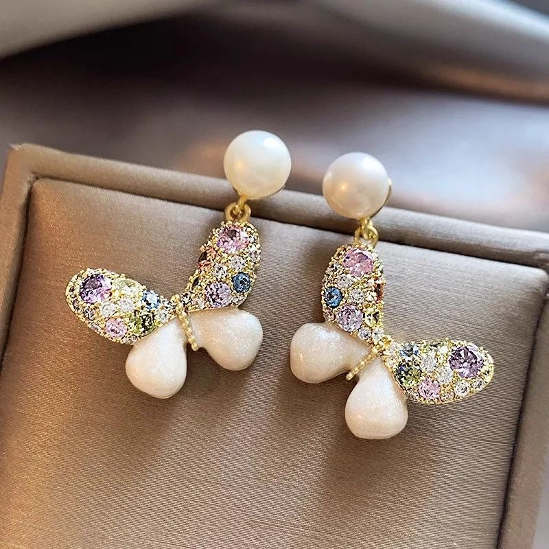 Pearl Butterfly Luxe Earrings